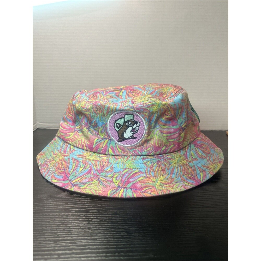 Buc-ee's Bucket Hat – All Over Pastel Palm Leaf Print Beaver Patch Authentic New